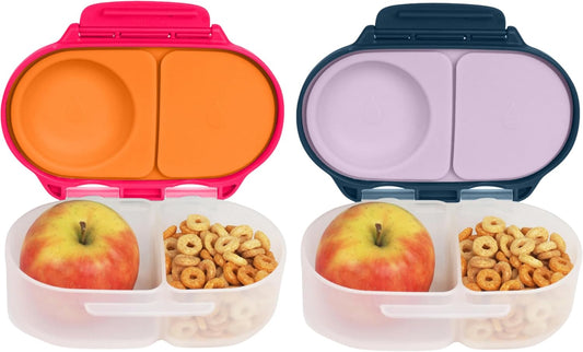 b.box Snack Box (2-pack) Reusable Snack Containers with Lids – Bento Box for Kids & Toddlers, Leakproof Lunch Box, BPA-Free