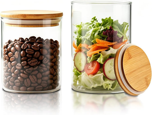 Glass Food Storage Jars with Airtight Lids