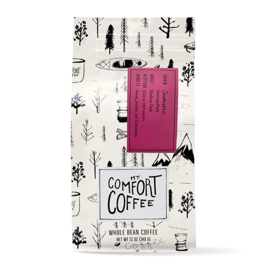 Mt. Comfort Coffee Sumatra Medium Dark Roast, 12 Ounce - Flavor Notes of Butterscotch and Chocolate - Sourced From Small,