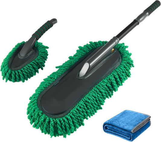 FLORICH Large Microfiber Car Duster Kit, Extendable Car Duster Exterior Scratch Free, Car Cleaning Brush Car Interior