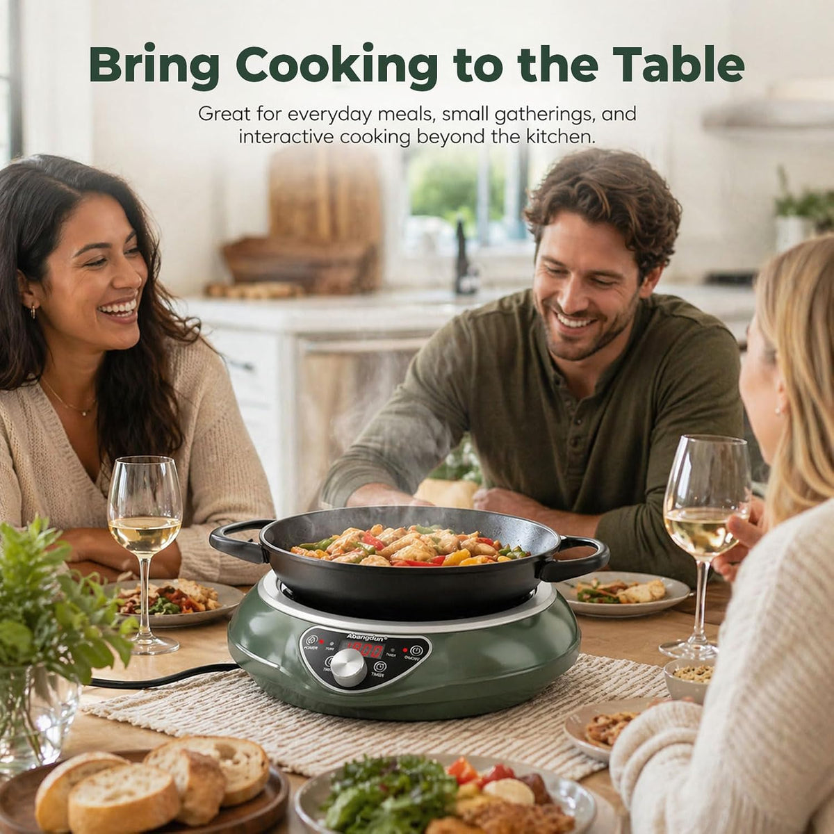 Induction Wok Cooktop Induction Burner 1700W/85V~120V Electric Wok Curved Surface Electronic Cooker Concave Stoves