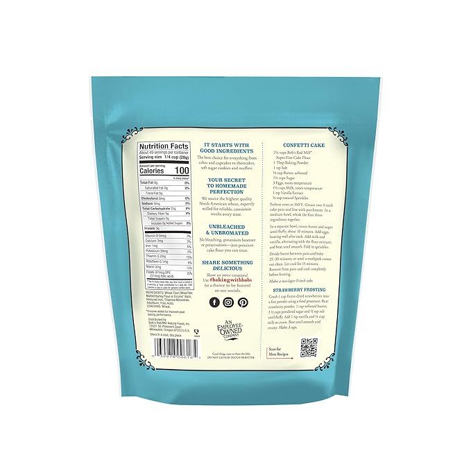 Bob’s Red Mill Cake Flour - 3 lb Bag (Case of 4), Finely Milled, Lower Protein, Non-GMO, Kosher