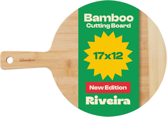 Riveira Two Tone Bamboo Wood Cutting Board – Gourmet Bamboo Grandeur: 17 x 12 Wooden Cutting Board – Wooden Cutting Boards
