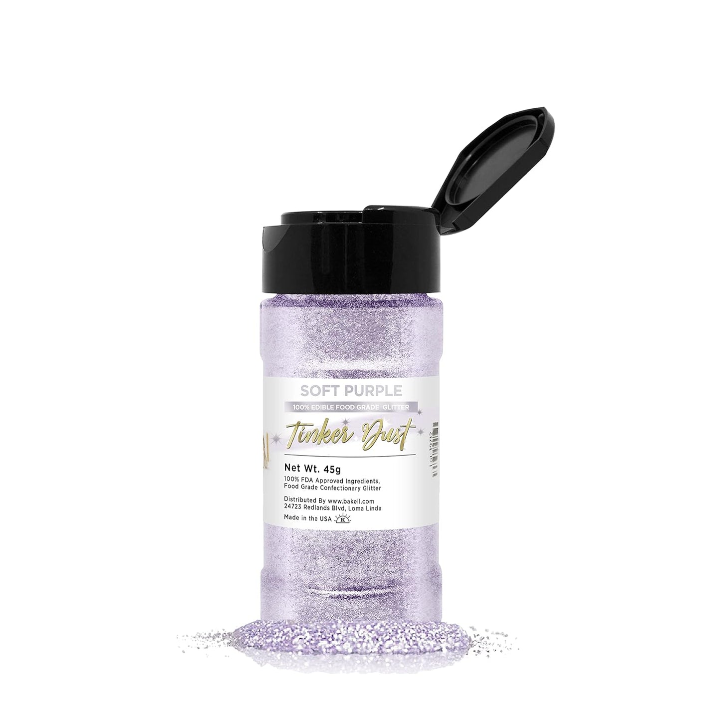 BAKELL Soft Purple Edible Glitter, 45 Grams | TINKER DUST Edible Glitter | KOSHER Certified | 100% E