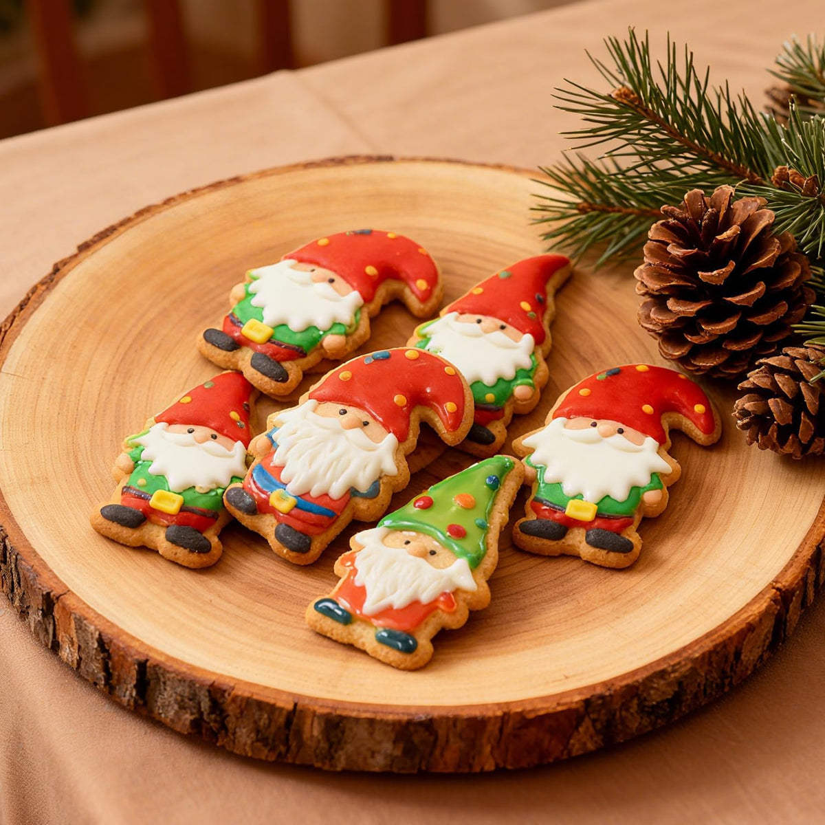 LUBTOSMN Gnome Cookie Cutter Set-5.3" 4.5" 4.3"-3-Pieces-Holiday Cookie Cutters Fondant Biscui Cutters