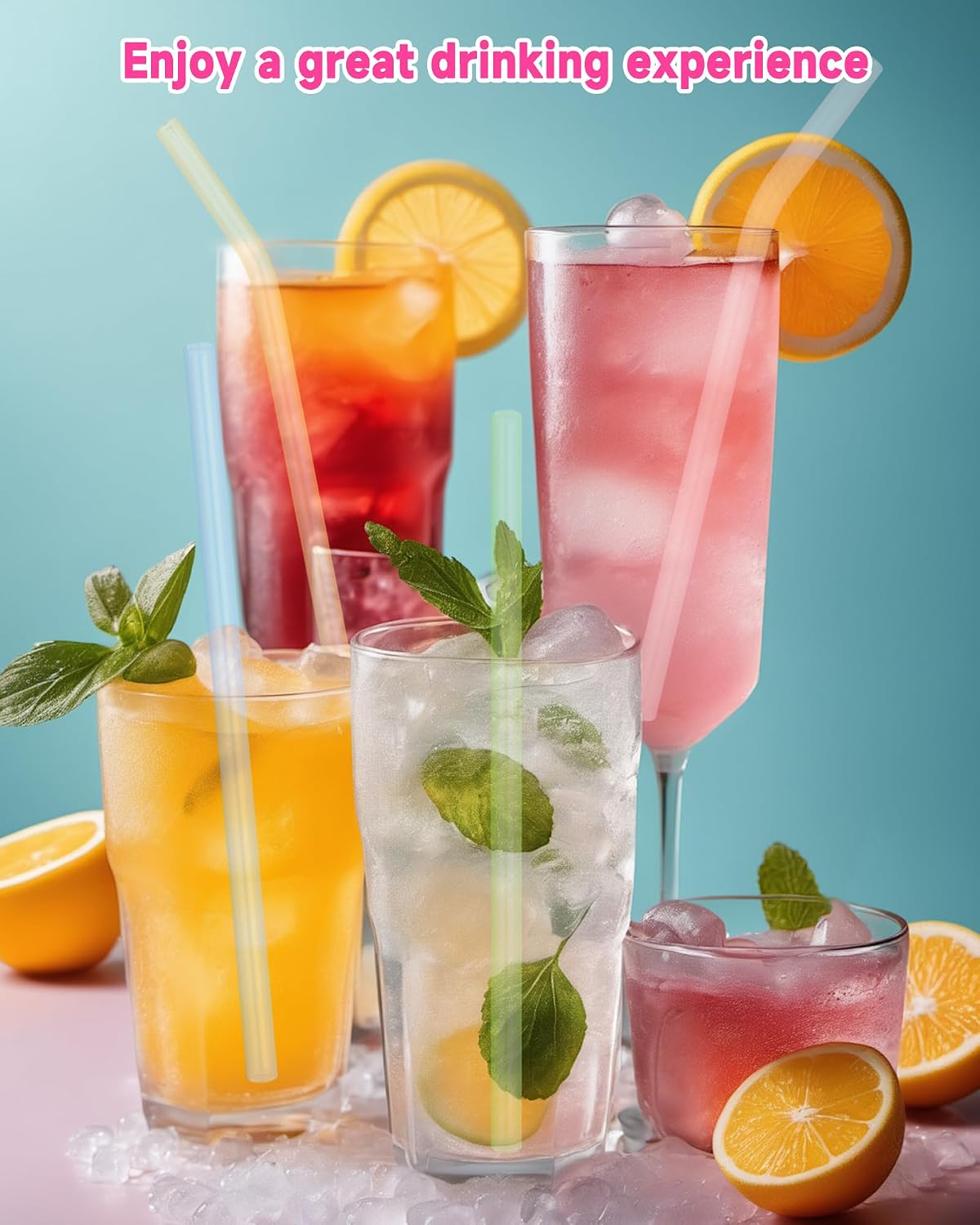 10 Pcs Reusable Glass Straws Shatter Resistant, 8” Colorful Glass Straws | Cute Colored Glass Straws, Set of 5 Straight &amp; 5 Bent Reusable Straws with 2 Cleaning Brush for Beverage, Dishwasher Safe