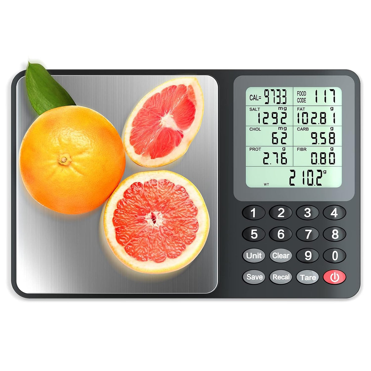 Fuzion Food Kitchen Scale with Nutritional Calculator, 6.6 lb / 3 kg