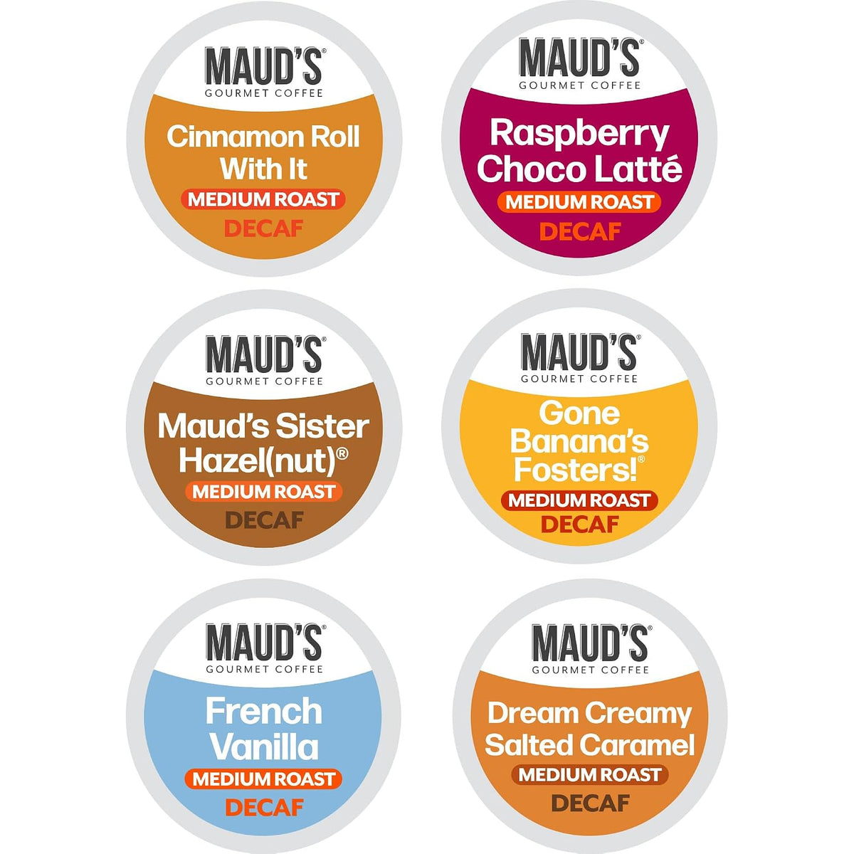 Maud’s Flavored Decaf Coffee Pods Variety Pack, 24ct