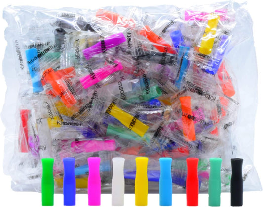 Silicone Straw Tips for Stainless Steel – 100Pcs Multicolored Reusable Silicone Tip for Metal Rubber Straws Covers with