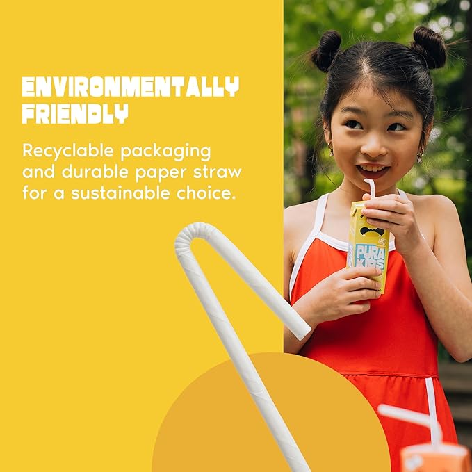 PURA Kids Box | Lemonade Fruit extract infused Drink for kids | 8g Pure Cane Sugar | Non-GMO | Vegan, No Artificial Sweeteners | Best Lunchbox Beverage with Paper Straw | 6.76 fl oz (200ml), Pack of 24
