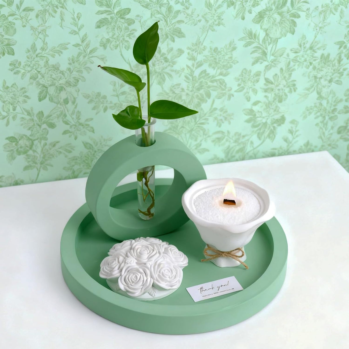Rose Jar Resin Mold with Lid, Bouquet Shape Silicone Mold for Epoxy Resin