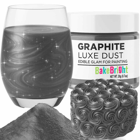 Bulk (20g) Black Luster Dust Edible Cake Decorations, Edible Black Dust for Cakes, Black Edible Luster Dust for Cupcake