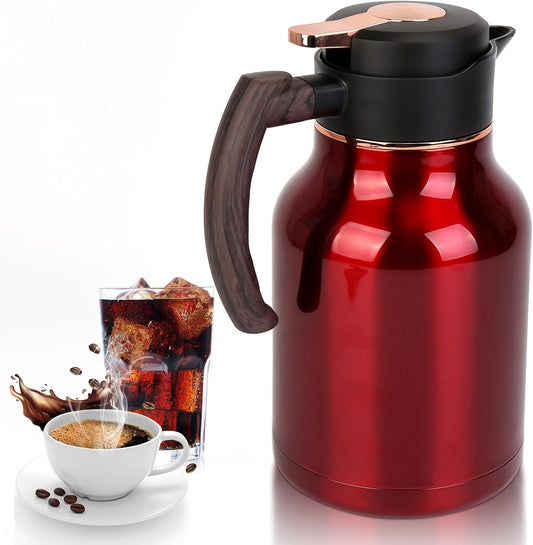 54oz Thermal Coffee Carafe, Stainless Steel Insulated Vacuum Carafe, Carafes for Keeping Hot, for Hot Water, Tea, Cold
