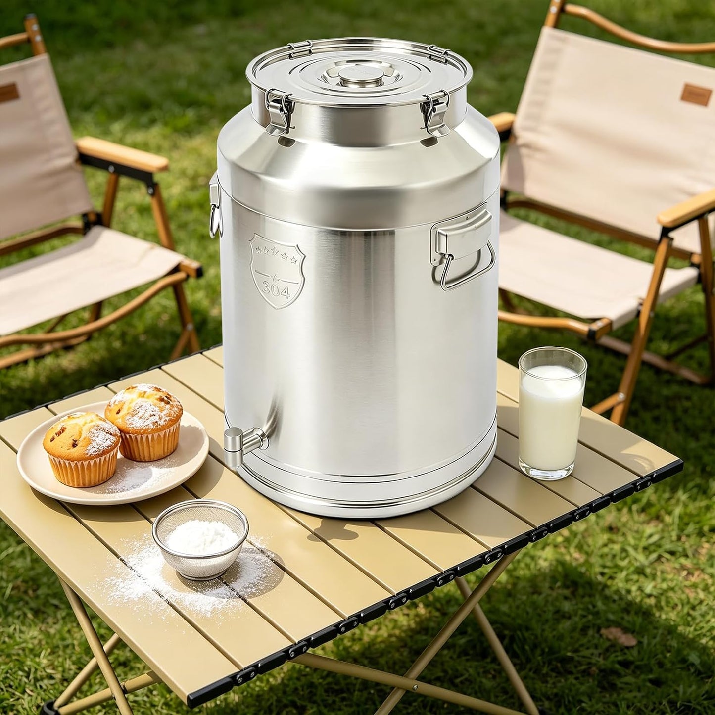 76L/20Gal 304 Stainless Steel Milk Can with Spigot