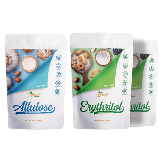 All Purpose Sweeteners: Erythritol 2-Pack &amp; Allulose 1-Pack. Total Servings 342; Zero Calorie Sweeteners, Sugar-Free Substitute for Baking, Smoothies, Coffee; Low Carb Keto Diet Friendly Food | ERY2–ALU1–MPK3, 1LB/Each