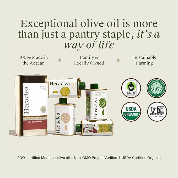 Heraclea - Everything Oil - Extra Virgin Olive Oil - Organic Olive Oil - Extra Virgin - Cold Pressed - Polyphenol Rich EVOO - 33.8oz Bottle
