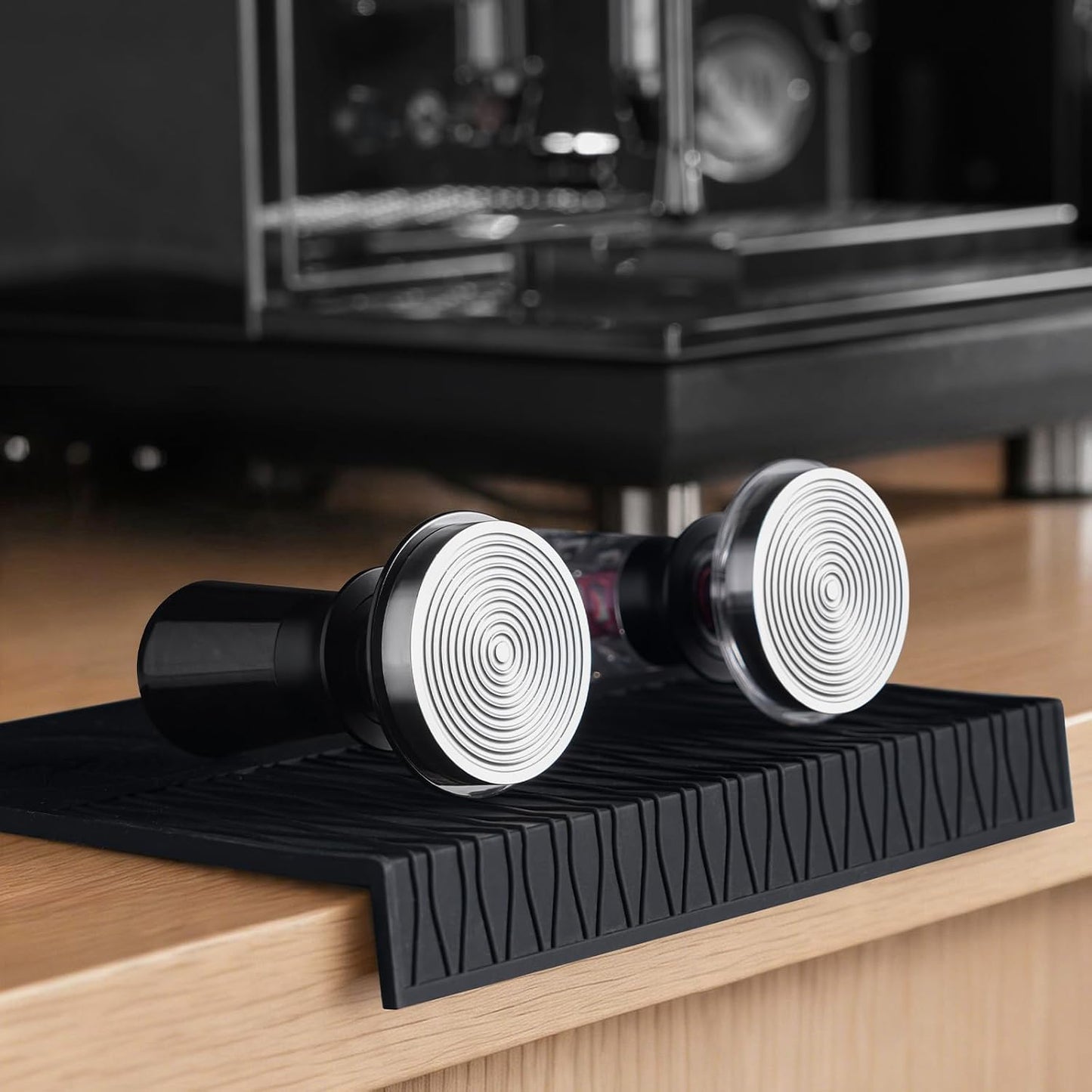 IKAPE 58.35mm Semi-Transparent Espresso Coffee Tamper, Premium Barista Coffee Tamper with Calibrated Spring Loaded, Threaded Stainless Steel Base Tamper for Espresso Machine(New Upgrade)