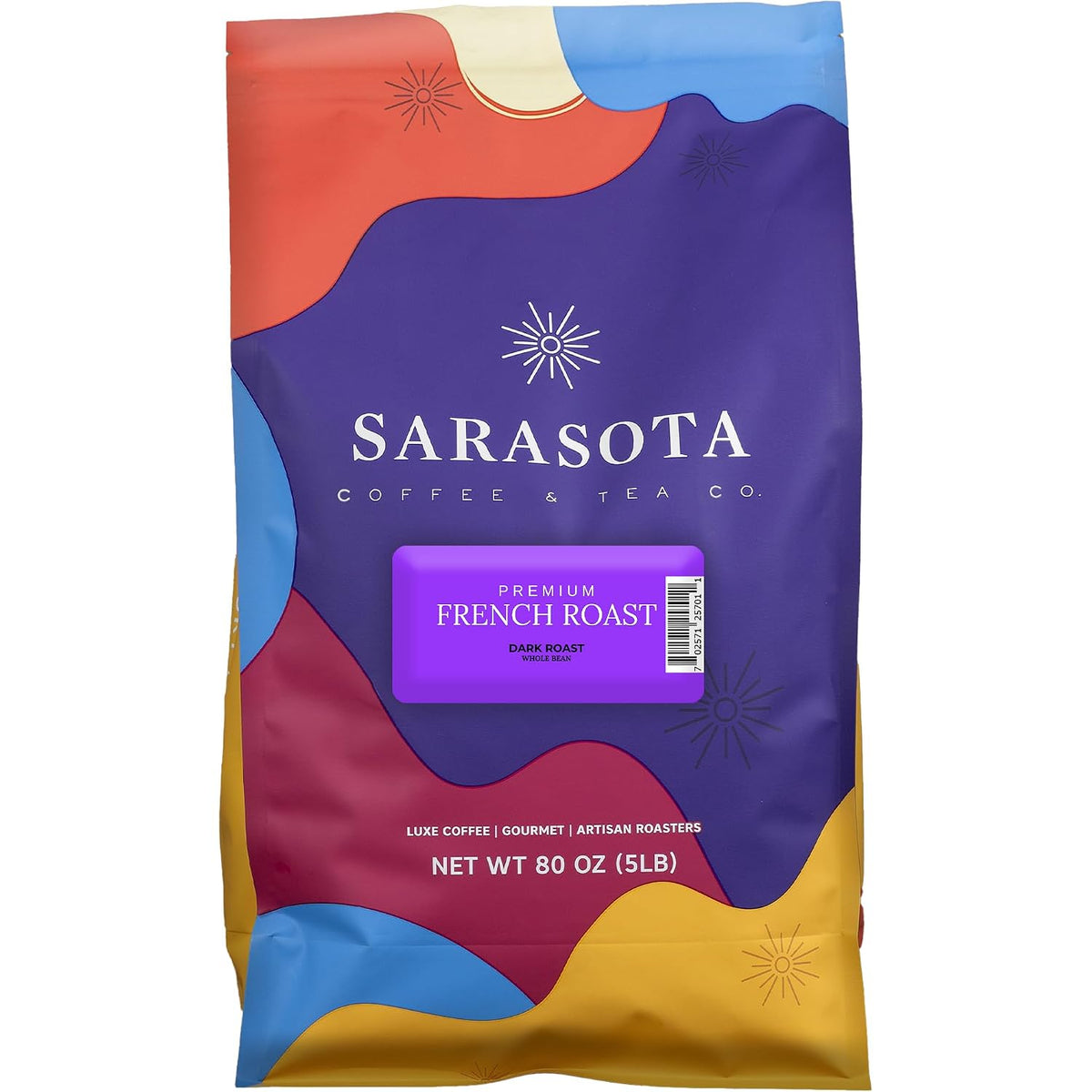 Sarasota Coffee Italian Dark Roast Whole Bean Coffee, Extra Strong, 5 lb | Extra Strong Dark Roast Coffee Beans for Espresso, Drip &amp; French Press – Rich Full-Bodied Flavor – 5 lb Bulk Bag