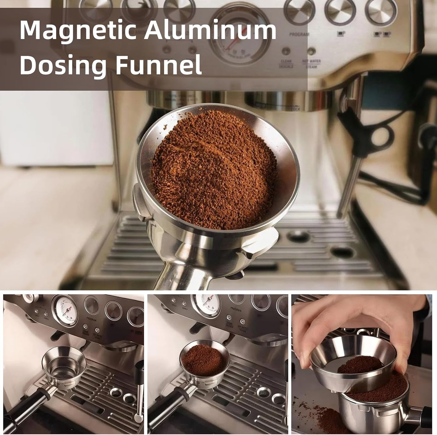 54mm Espresso Accessories Kit - 54mm Tamper Suitable for 54mm bottomless portafilter and 4 OZ Espresso Cups Set of 2 - WDT Tool Dosing Funnel Espresso Machine Accessories Distribution Tool