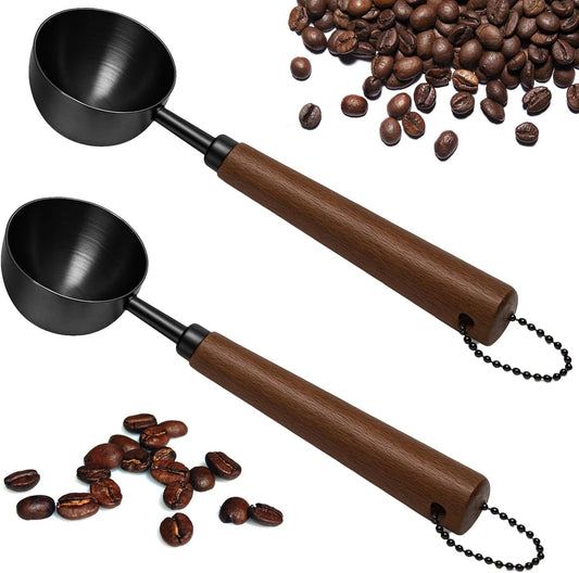 2pcs Vintage Coffee Measuring Spoon， 30ml/10g Capacity Coffee Scoop for Ground Coffee、Coffee Beans and Tea，304 Stainless