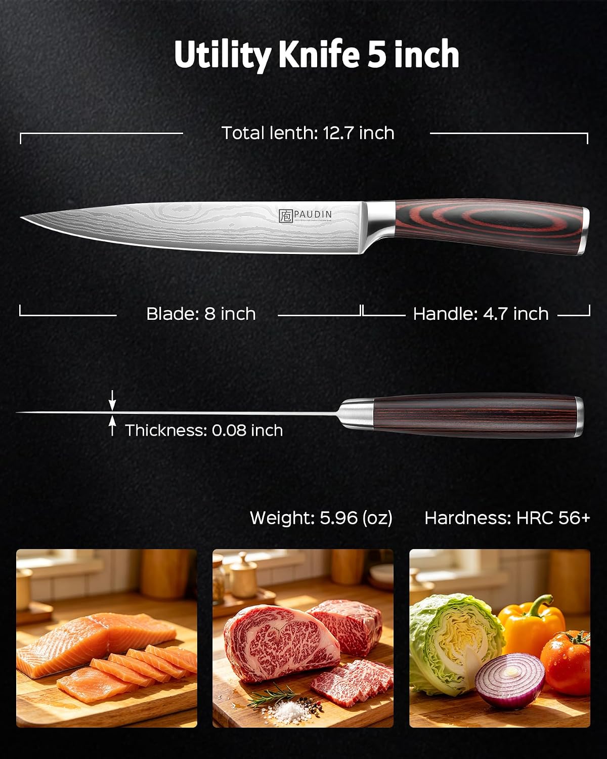 PAUDIN Carving Knife 8 inch, Ultra Sharp Brisket Slicing Knives
