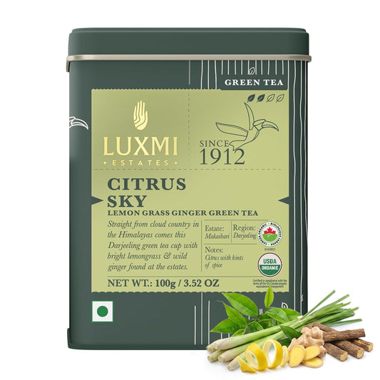 Luxmi Estates Citrus Sky Green Tea 100gm Tin