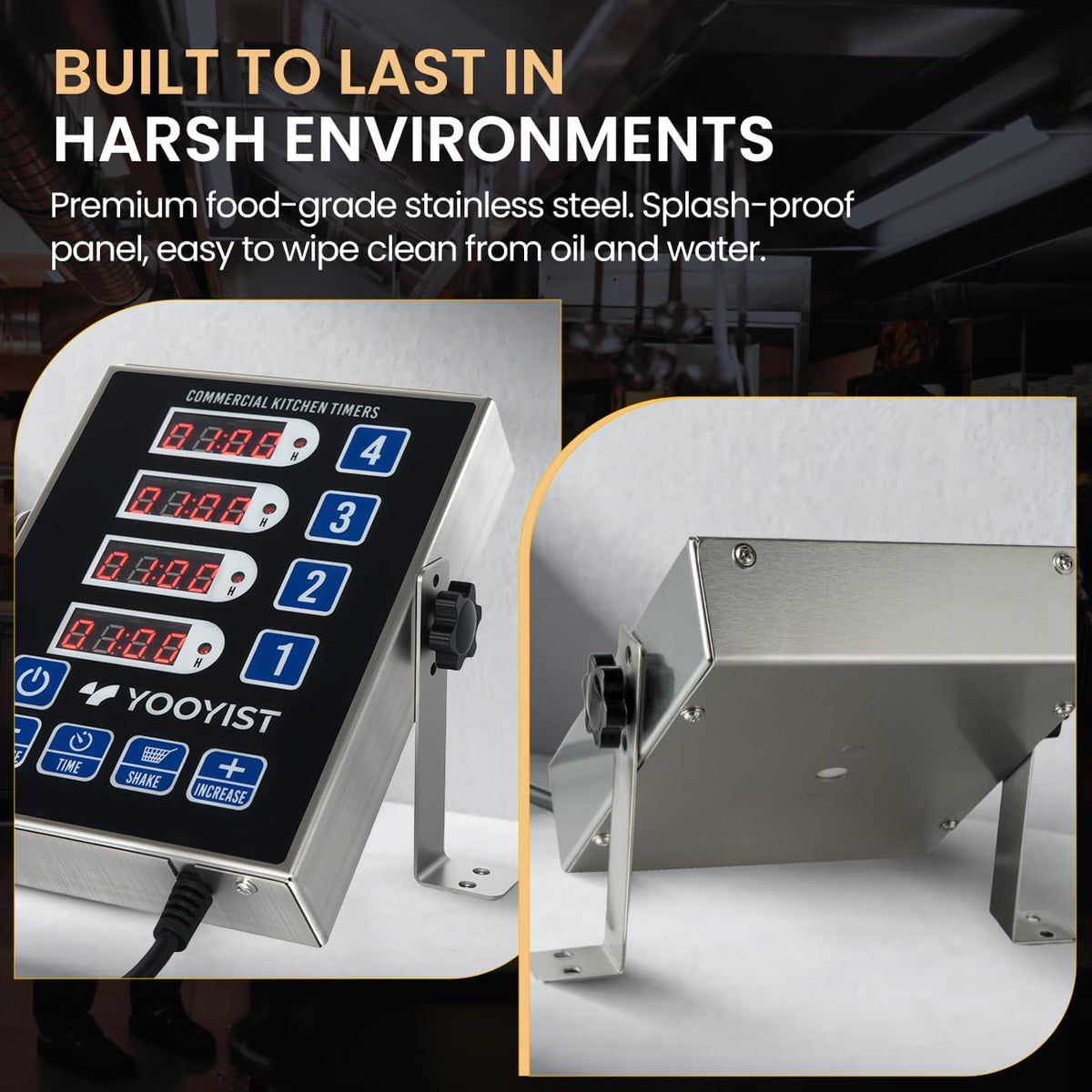 Commercial 4 Channel Digital Kitchen Timer Loud Alarm Cook Timer