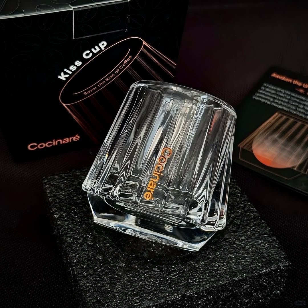 Cocinare Espresso Cups Set of 2, 1.5OZ Crystal Clear Espresso Shot Glasses | Ideal Small Demitasse Cups for Pour Over Coffee Maker and Cortado, Essential Coffee Bar Accessories, Gift for Lovers