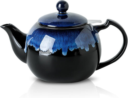KOOV Tea Pot with Infuser for Loose Tea, 34 ounce Ceramic Teapot with Infuser, Enough For 6 Cups, Tea Pots with Tea