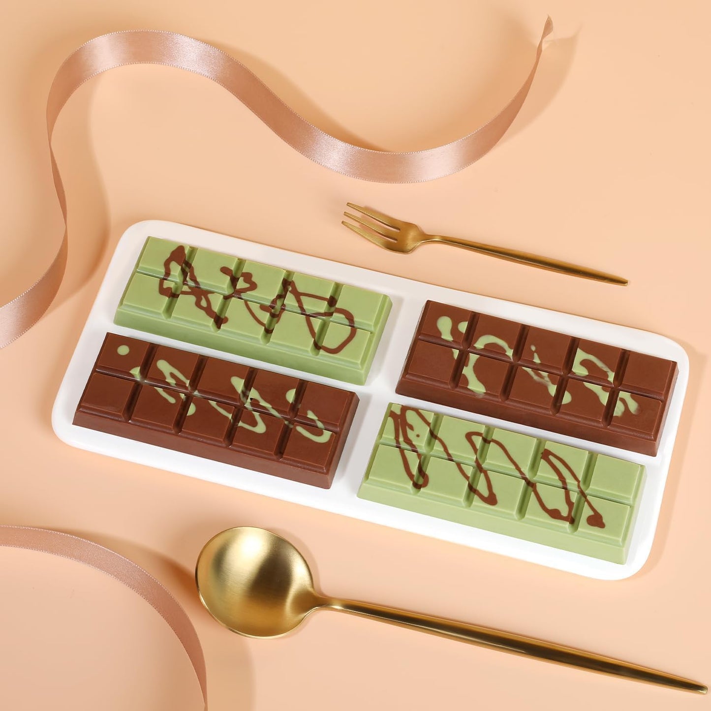 Chocolate Bar Mold - Non-Stick Chocolate Molds, Food Grade Silicone Deep Mold for Dubai Pistachio, Candy, Snacks