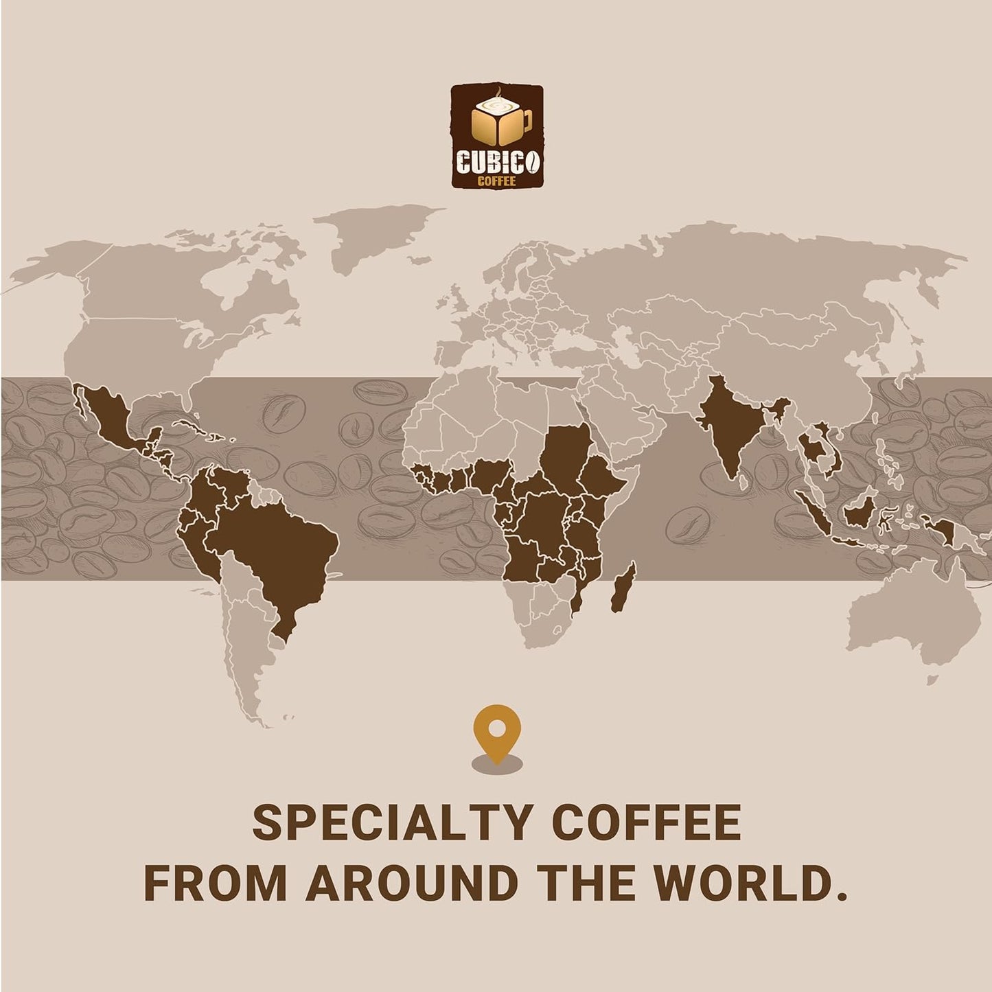 Cubico Coffee Guatemala Antigua Medium Roast Single Origin Coffee Pods, 10 Count, K-Cup Compatible