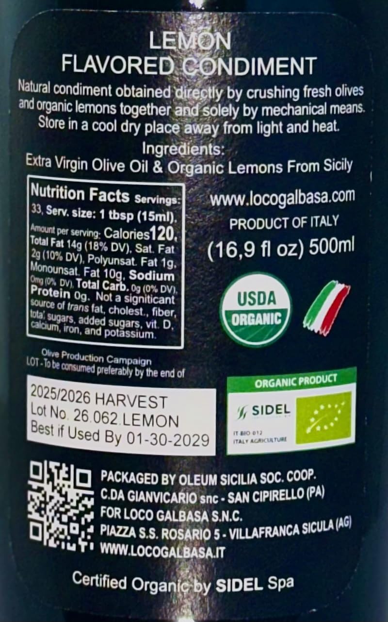 Galbasa - Organic Lemon Oil from Sicily