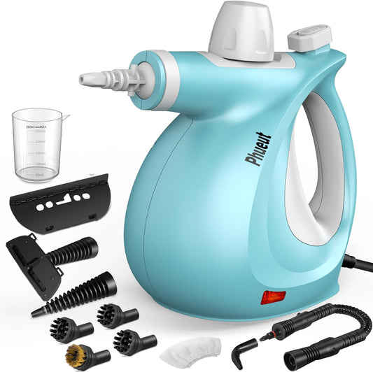 Pressurized Handheld Multi-Surface Natural Steam Cleaner with 12 pcs Accessories, Multi-Purpose Steamer for Home Use,