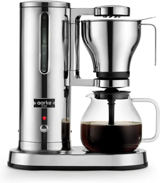 aarke Drip Coffee Maker with 42oz Glass Carafe, Stainless Steel | Electric Drip Brewer, Automatic Drip-stop, Brews Full Pot in Under 6 Minutes, SCA Certified