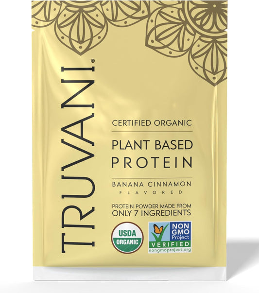 Truvani Vegan Pea Protein Powder | Banana Cinnamon | 20g Organic Plant Based Protein | 1 Serving | Keto | Gluten & Dairy