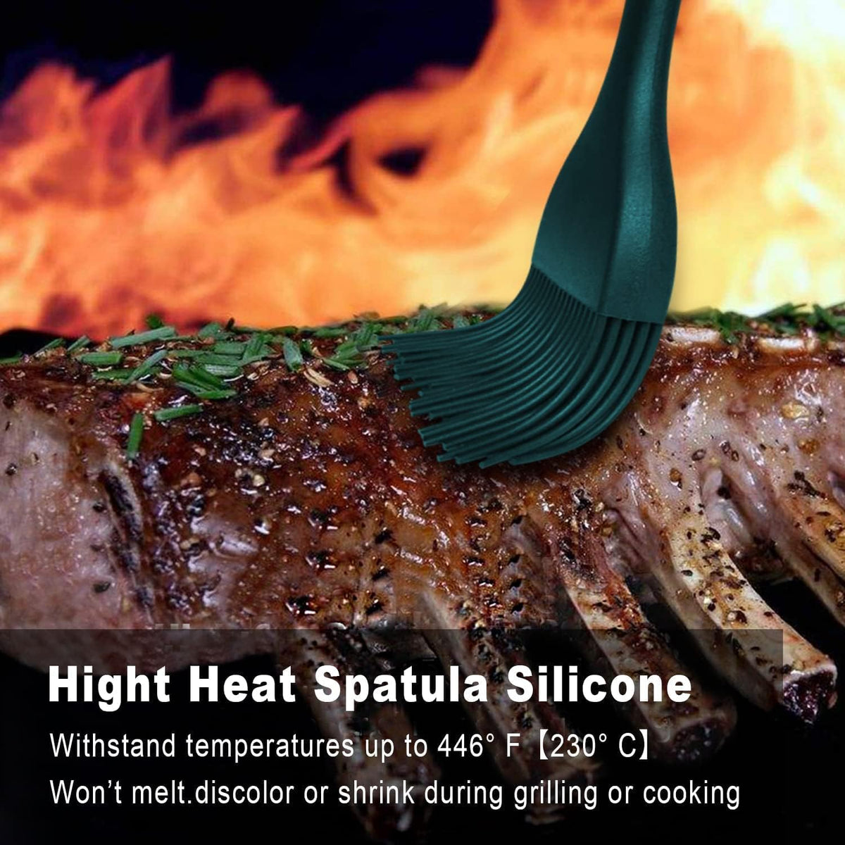 Walfos 600℉ Heat Resistasnt Basting Brush, BPA Free Silicone Pastry Brushes for Cooking, Spread Oil Butter Sauce for Baking Kitchen BBQ Grill, Dishwasher Safe, 2 Size (Large and Samll)