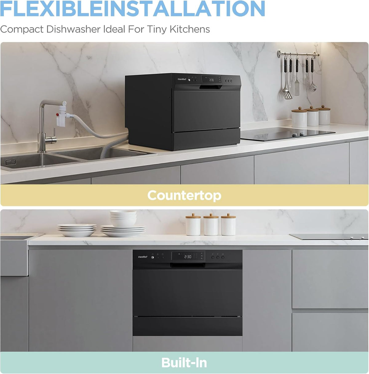 COMFEE’ Countertop Dishwasher