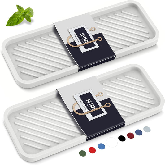 EG-SIPRO Kitchen Sink Organizer Tray,Sponge Holder for Kitchen Sink Bathroom Counter Tray Sponge Caddy Silicone Soap Holder