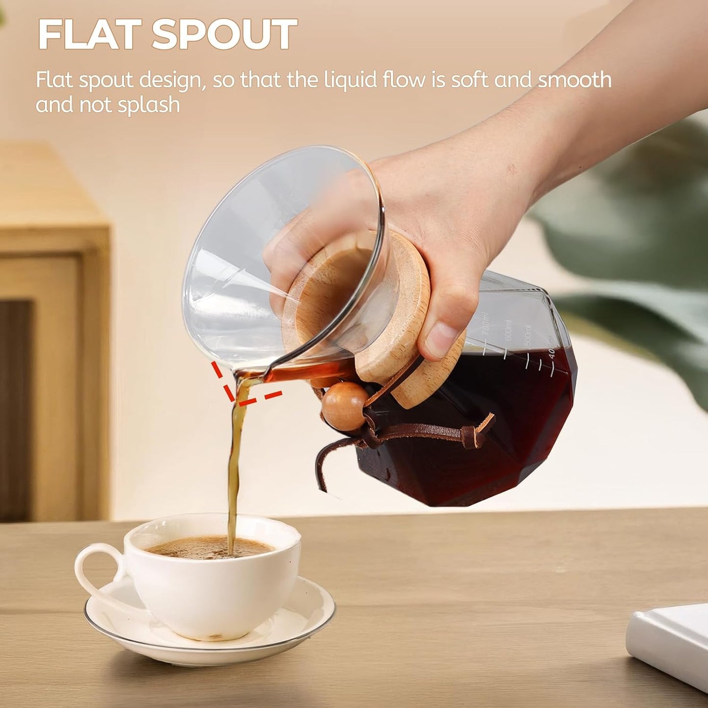 Pour Over Coffee Maker 1000ml/34oz with 304 Stainless Steel Filter