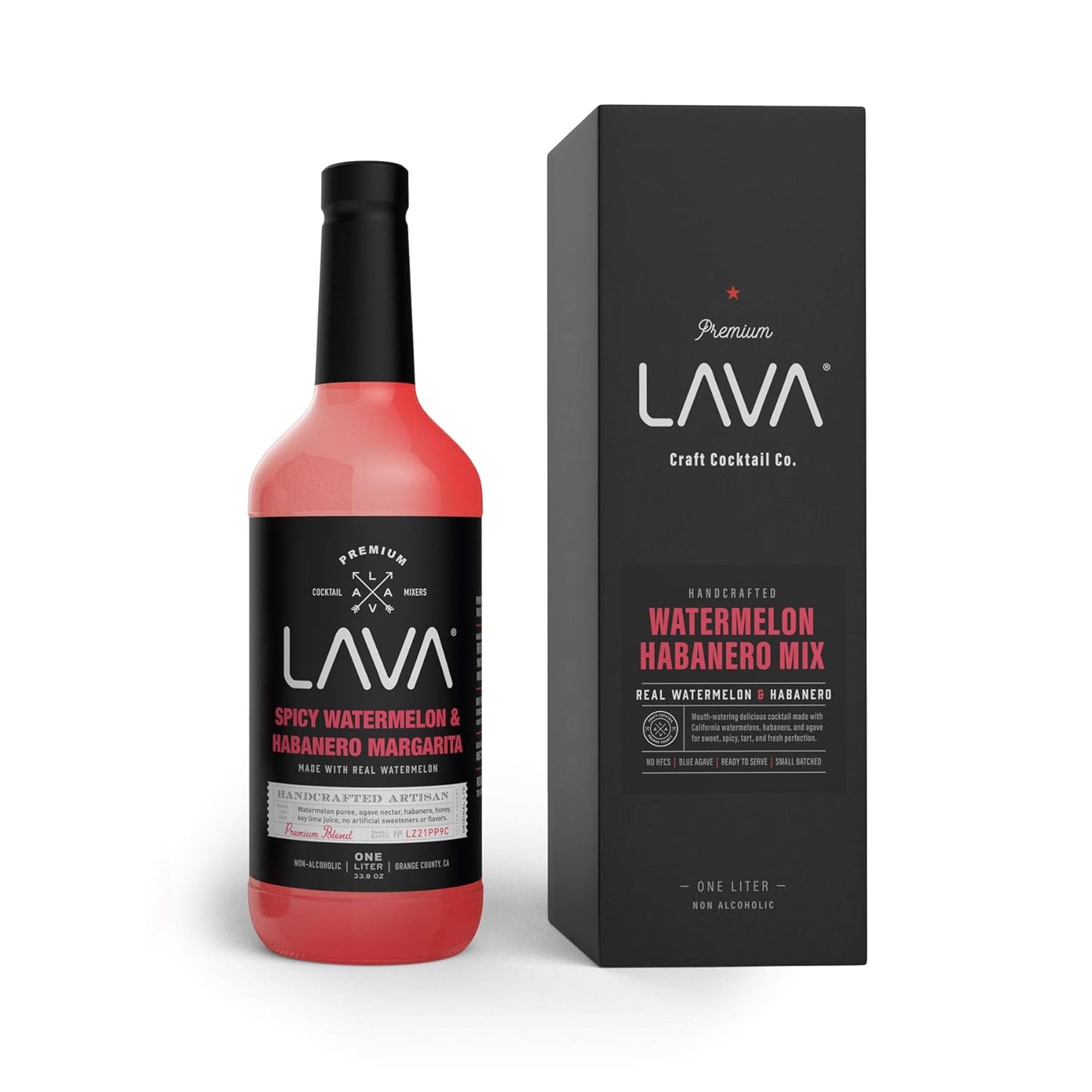 LAVA Premium Spicy Watermelon Habanero Margarita Mix, Cold-Pressed Organic Watermelon, Agave, Habane