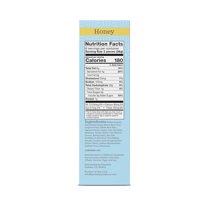 Pamela's Traditional Honey Grahams, Gluten Free, 7.5 Ounces (Pack Of 6)