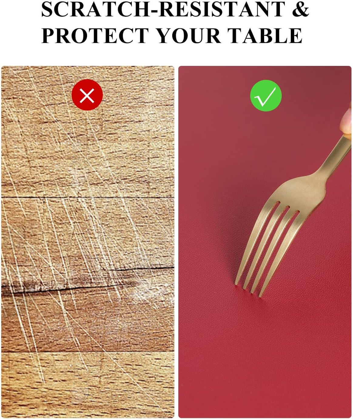 Wine Red Plastic Table Cover Protector, 36" x 72" PVC Desk Pad Mat