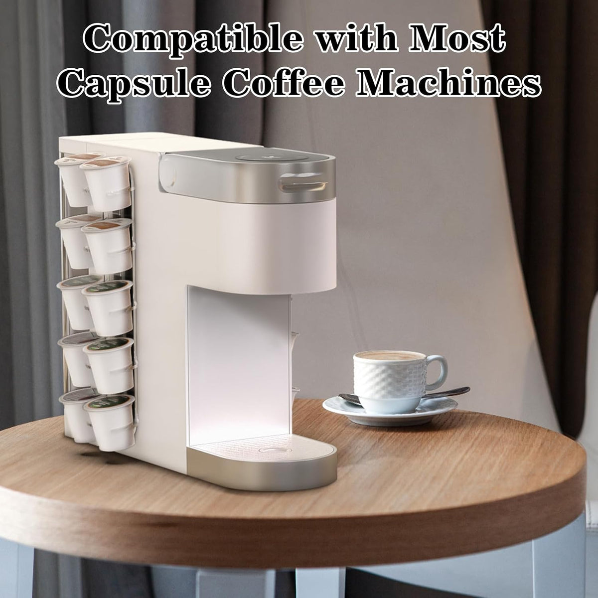 NiHome K Cup Pod Holder Acrylic Coffee Capsule Storage, Space-Saving 2 Pack