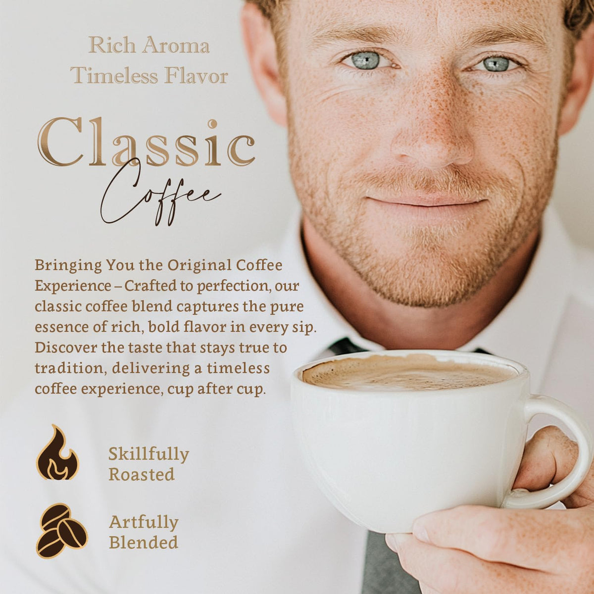 Organic Whole Bean Coffee Medium Roast (16oz) - Classic Flavored | 100% Arabica, Single Origin and Low Acid - USDA Organic and Fair Trade Certified - Naturally Flavored Without Additives