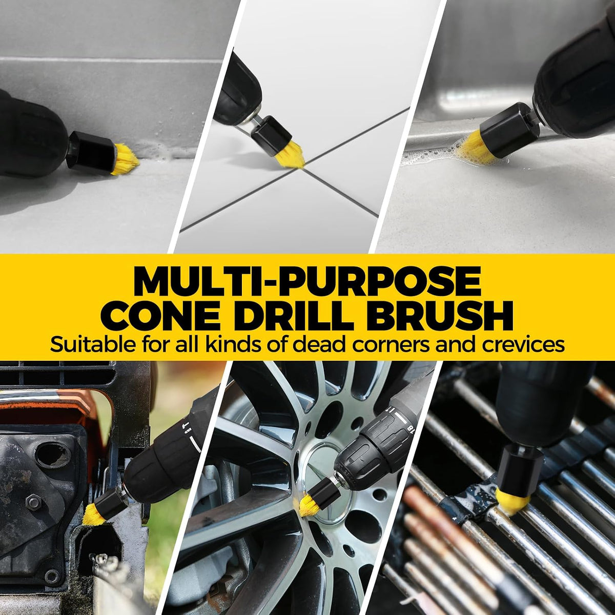 Holikme 30Piece Drill Brush Attachment Set - Power Scrubber Cleaning Kit