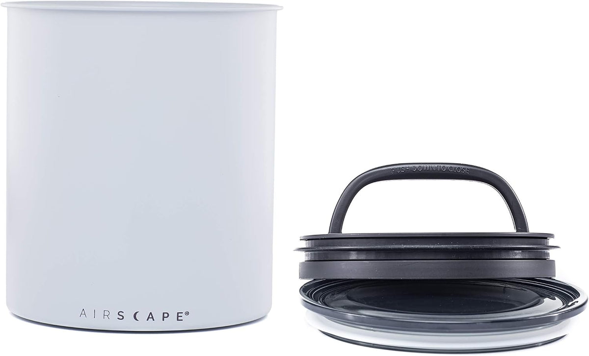 AirScape by Planetary Design | 2.2 lbs Coffee Storage | Matte Gray | Plunger Lid Removes Excess Oxygen - Don't Buy airtight, Buy AIR-Less - Holds 2.2 lbs Coffee Beans - (Matte Gray)