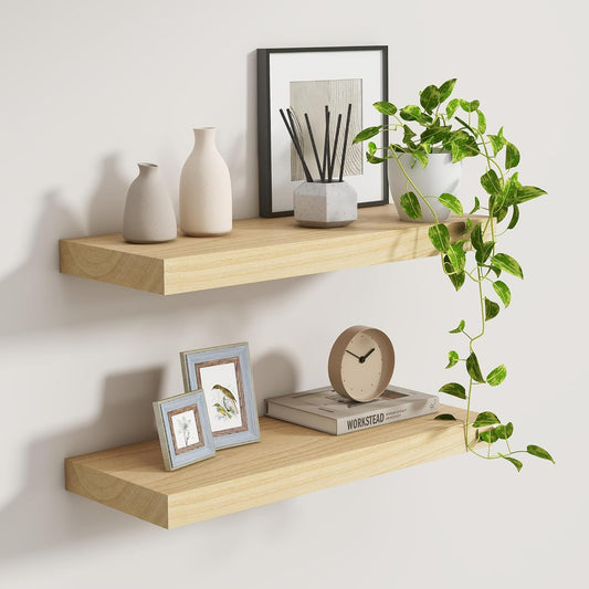 Floating Shelves24 Inch Long , 9 Inch Deep Floating Shelves for Wall, Solid Wood Floating Shelf, Deep Wall Shelves for