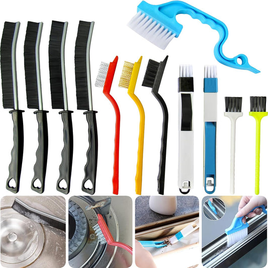 12Pcs Crevice Cleaning Brush,Small Gap Cleaning Brushes for Cleaning Bathroom,Kitchen,Window Grooves,Corners, Sinks,