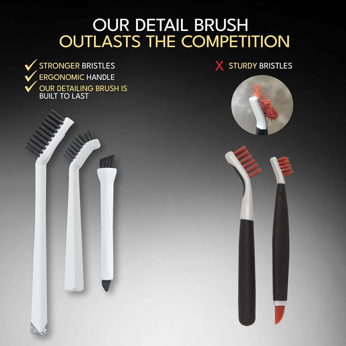 Grout Cleaning Brushes Set (3 Pcs) Deep Cleaner Multi-Purpose Stiff Bristle Brush, Cleaning Toothbrush for Cleaning Corners, Spaces, Tile, Shower, Window &amp; Door Track, Floor, Juicers and Tight Spaces