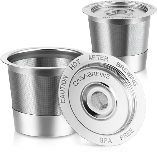 CASABREWS 2 Pack Reusable K Cups Coffee Pods for Keurig 1.0 Coffee Makers
